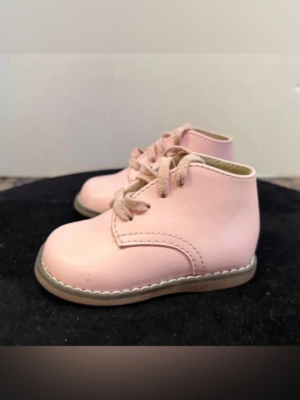 FootMates Toddler Girls Pink Lace-Up Ankle Boots Size 3 Soft Sole First Walker